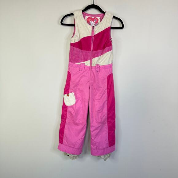 Obermeyer Love Fleece Pink Ski Bib Girls Size 6 - Picture 1 of 11